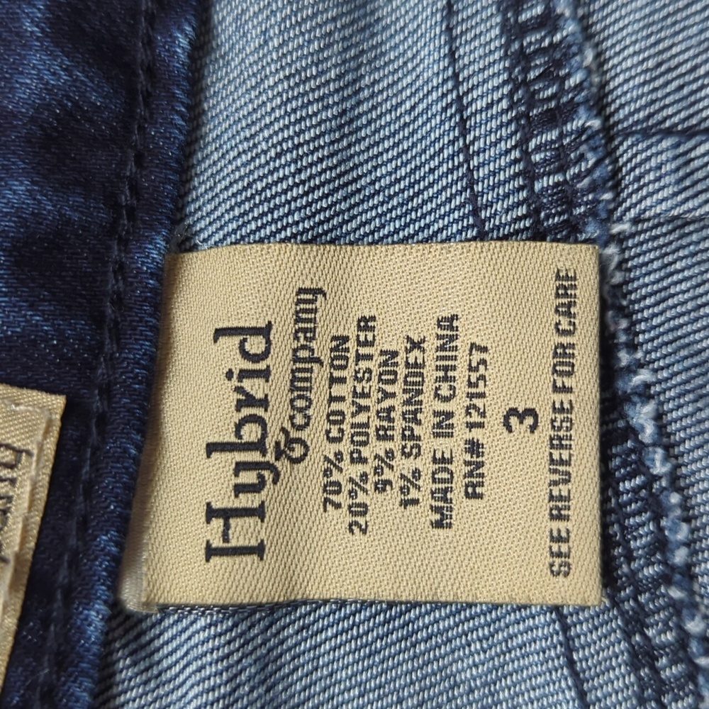 Hybrid & Co. Butt Lift Stretch Distressed Ripped Bermuda Jean City Shorts 3 Blue - Picture 3 of 13